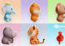 create 3d stylized modeling cute mascot, animal, cartoon and rig for animation